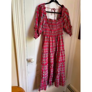 NWT Hill House Home Nesli Dress in Red Tartan